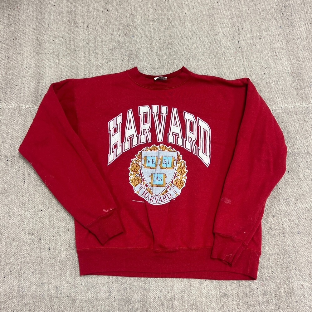 Vintage Harvard Sweatshirt Mens Large Red 1990s Nutmeg